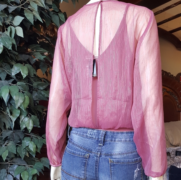 NWTExpress | High Neck Sheer Sparkly Bodysuit 2Pc. - Picture 2 of 6